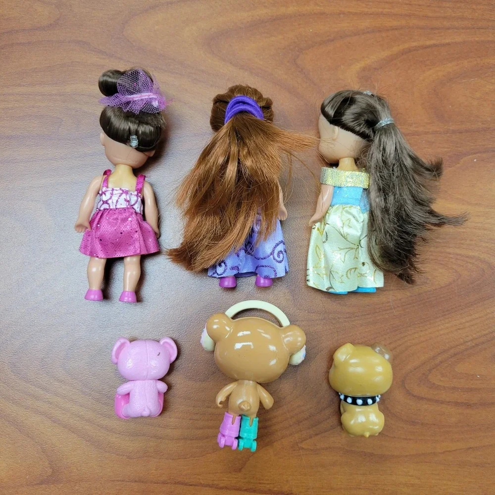 Funville Sparkle Girls dolls lot of 3‎ with pets